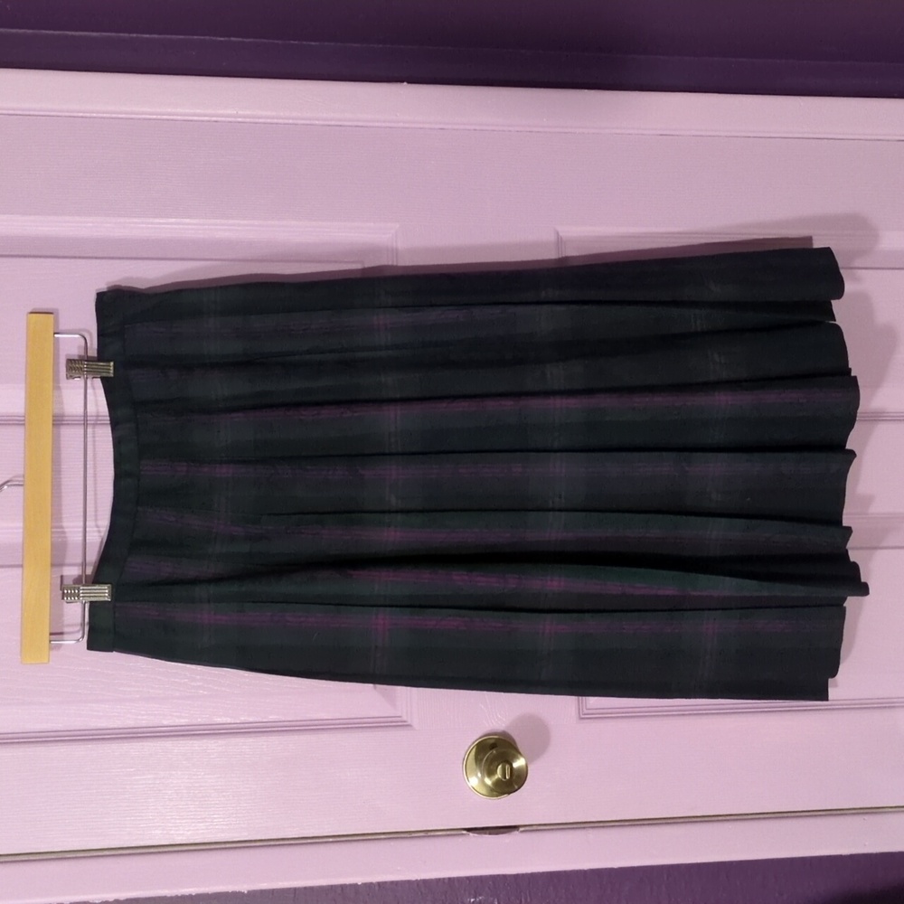 Pendleton Green and Purple Plaid Skirt
